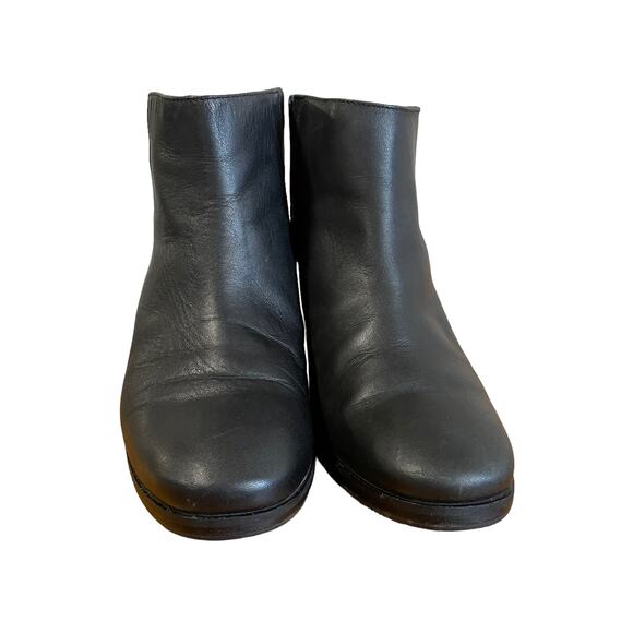 Rachel Comey Size 7 Booties Mars Ankle Boots Leather Black Slip-on Stacked Heel - Picture 2 of 13